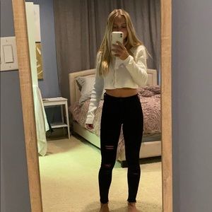Black hollister jeans with rips